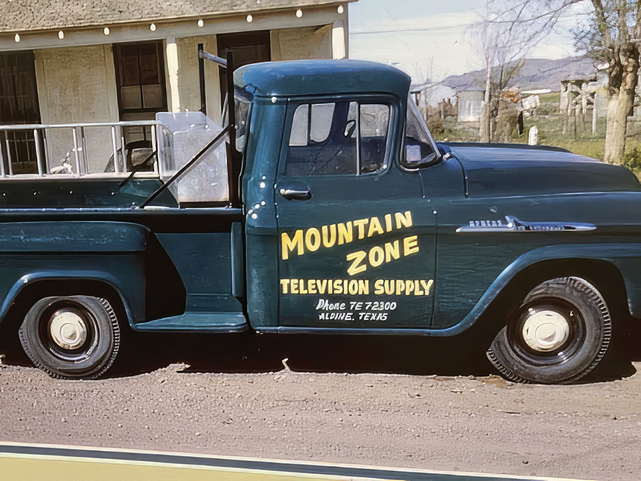 the 1950s Mountain Zone Television Supply Truck